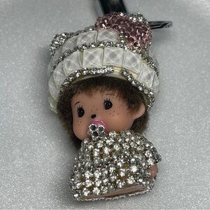 Sparkling White and Pink Kids Keychain